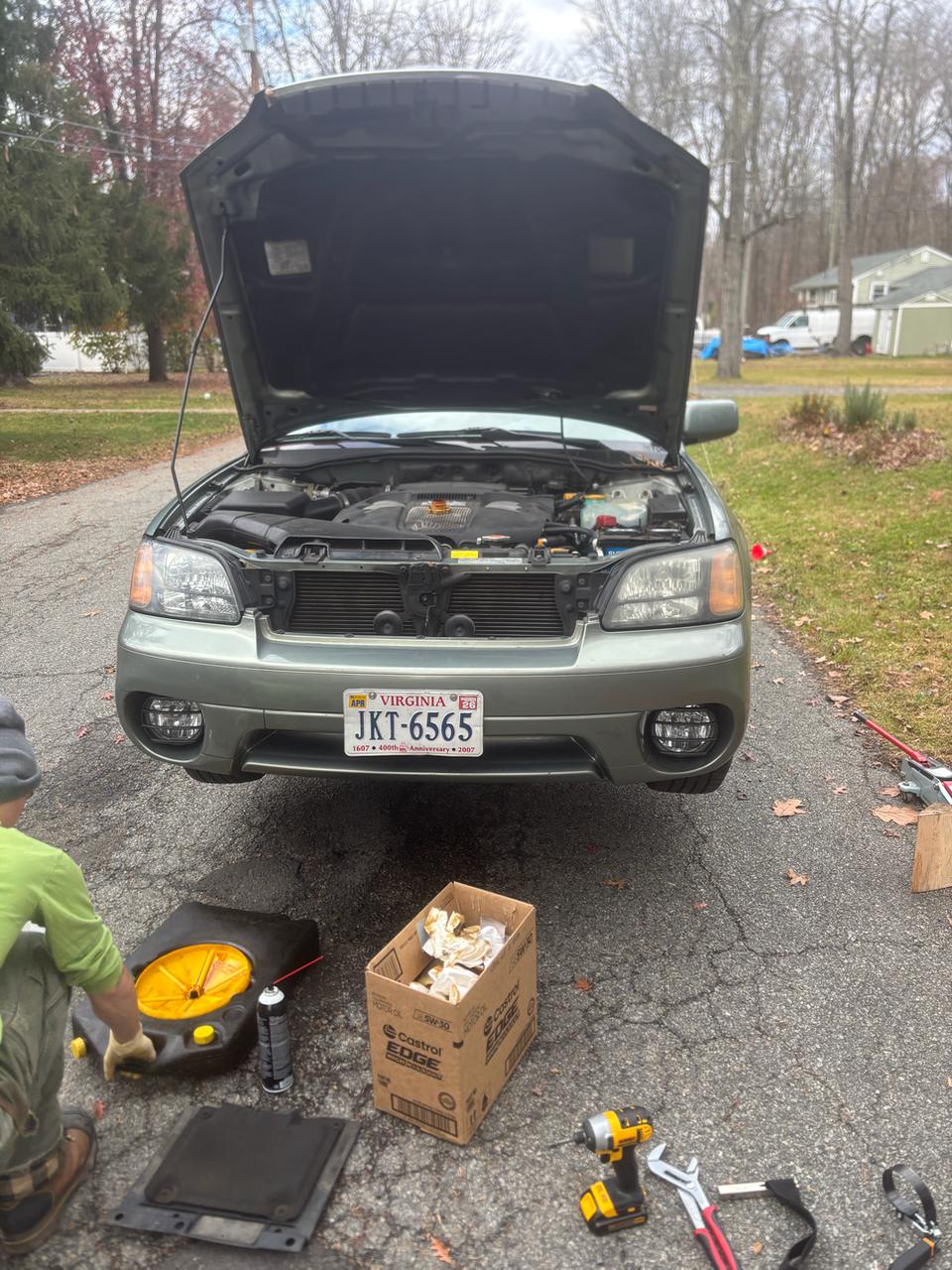 Engine work on Subaru