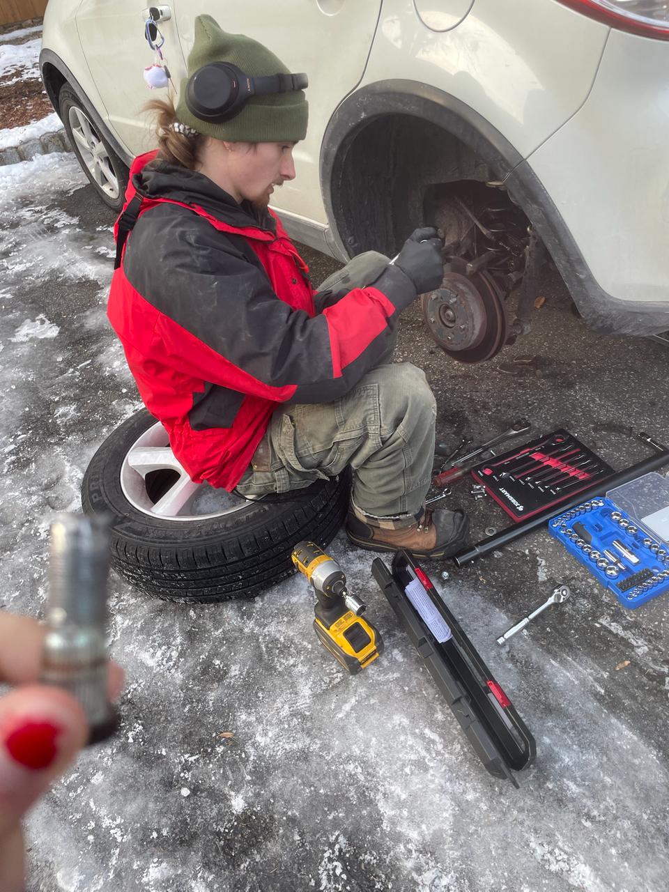 Brake job in winter conditions